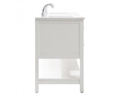 Elegant Bathroom Vanity - White (VF19072DWH)