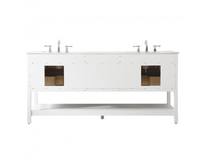 Elegant Bathroom Vanity - White (VF19072DWH)