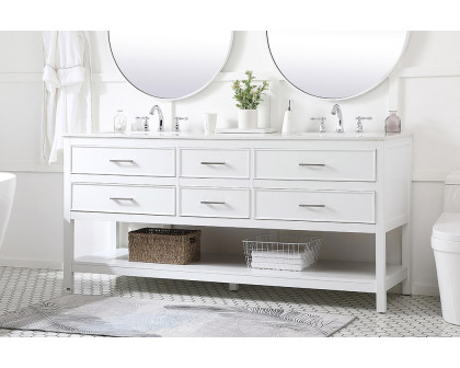 Elegant Bathroom Vanity - White (VF19072DWH)