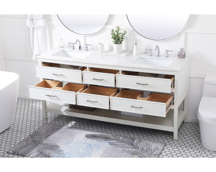 Elegant Bathroom Vanity - White (VF19072DWH)