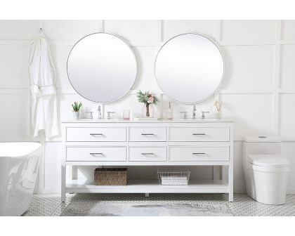 Elegant Bathroom Vanity - White (VF19072DWH)