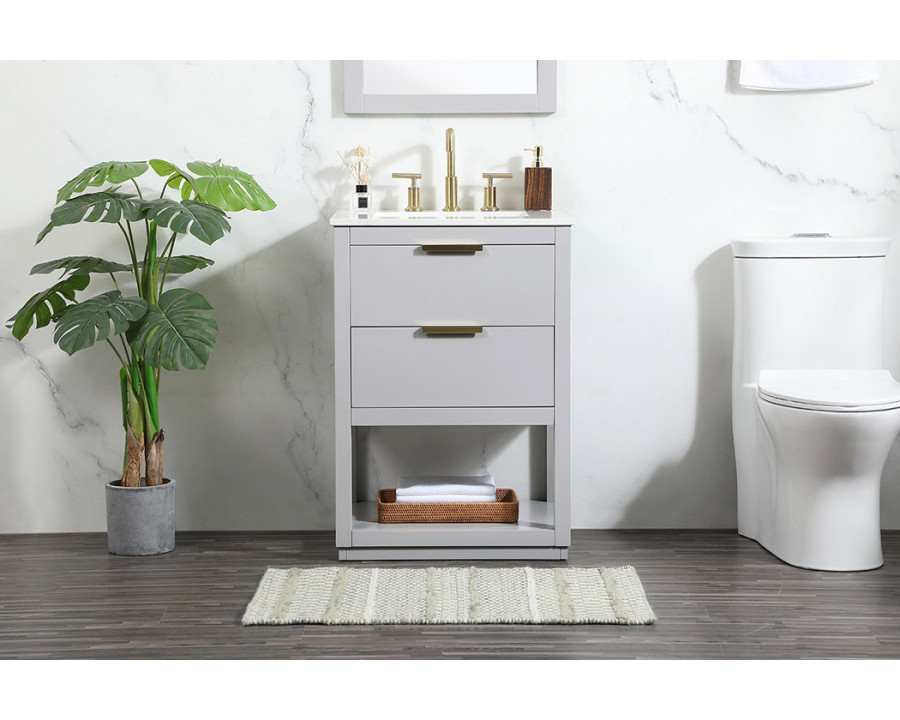 Elegant Bathroom Vanity - Gray (VF19224GR)