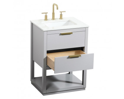 Elegant Bathroom Vanity - Gray (VF19224GR)