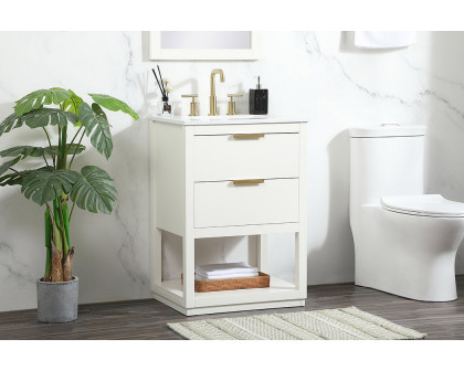 Elegant Bathroom Vanity - White (VF19224WH)