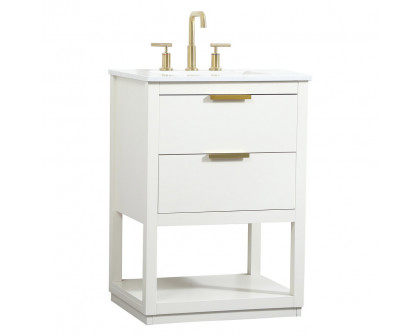 Elegant Bathroom Vanity - White (VF19224WH)