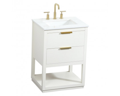 Elegant Bathroom Vanity - White (VF19224WH)