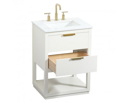 Elegant Bathroom Vanity - White (VF19224WH)