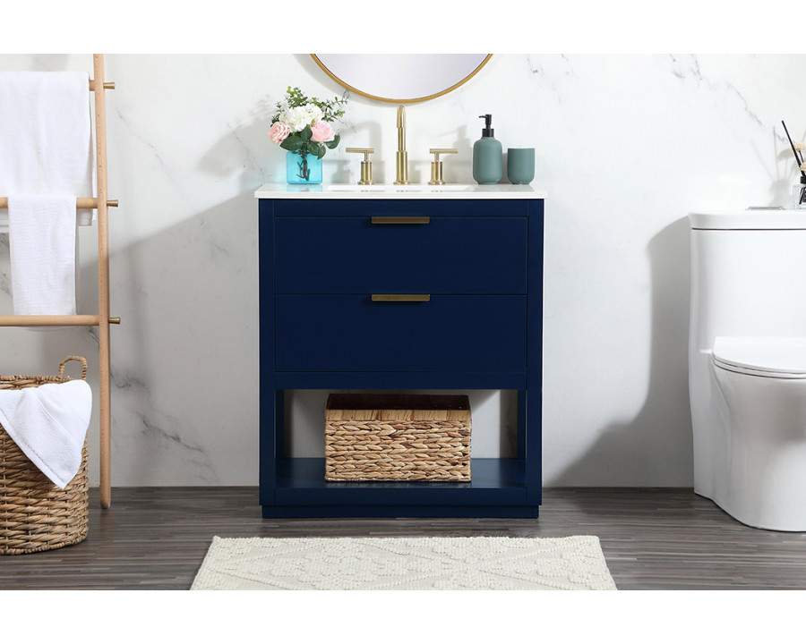 Elegant Bathroom Vanity - Blue (VF19230BL)