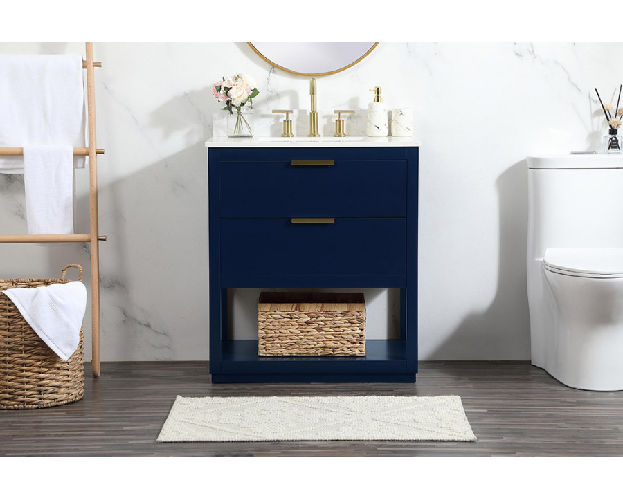 Elegant Bathroom Vanity - Blue (VF19230BL-BS)