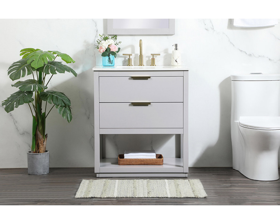 Elegant Bathroom Vanity - Gray (VF19230GR-BS)