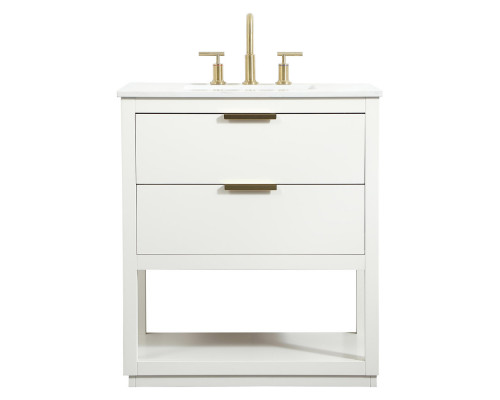 Elegant Bathroom Vanity - White (VF19230WH)