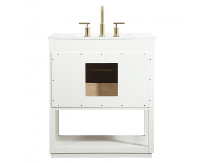 Elegant Bathroom Vanity - White (VF19230WH)