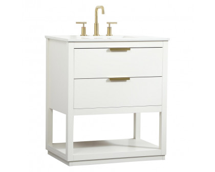 Elegant Bathroom Vanity - White (VF19230WH)