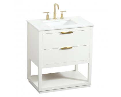 Elegant Bathroom Vanity - White (VF19230WH)