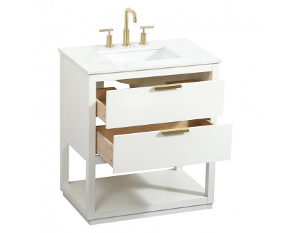 Elegant Bathroom Vanity - White (VF19230WH)