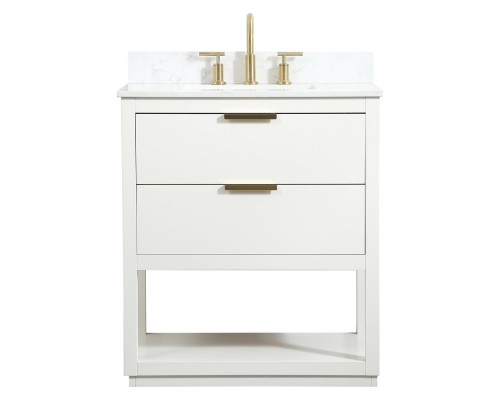 Elegant Bathroom Vanity - White (VF19230WH-BS)