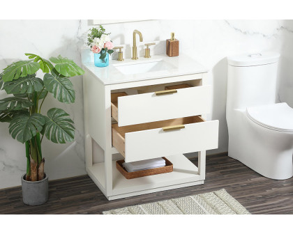 Elegant Bathroom Vanity - White (VF19230WH-BS)