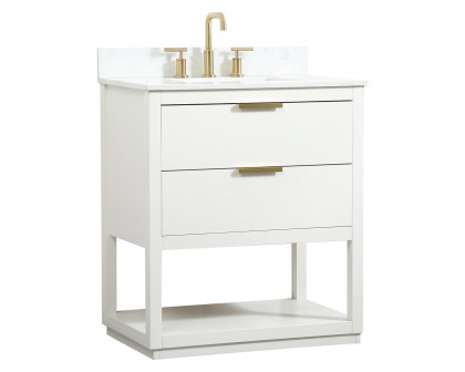 Elegant Bathroom Vanity - White (VF19230WH-BS)