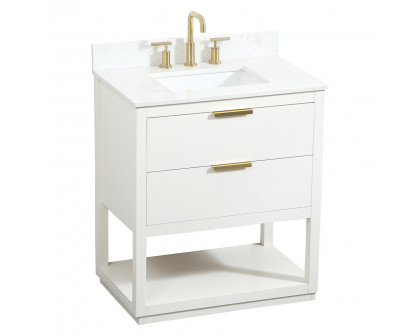 Elegant Bathroom Vanity - White (VF19230WH-BS)