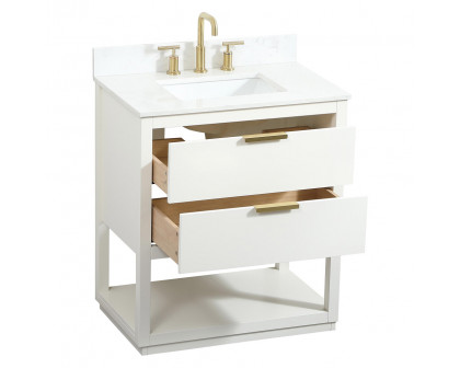 Elegant Bathroom Vanity - White (VF19230WH-BS)