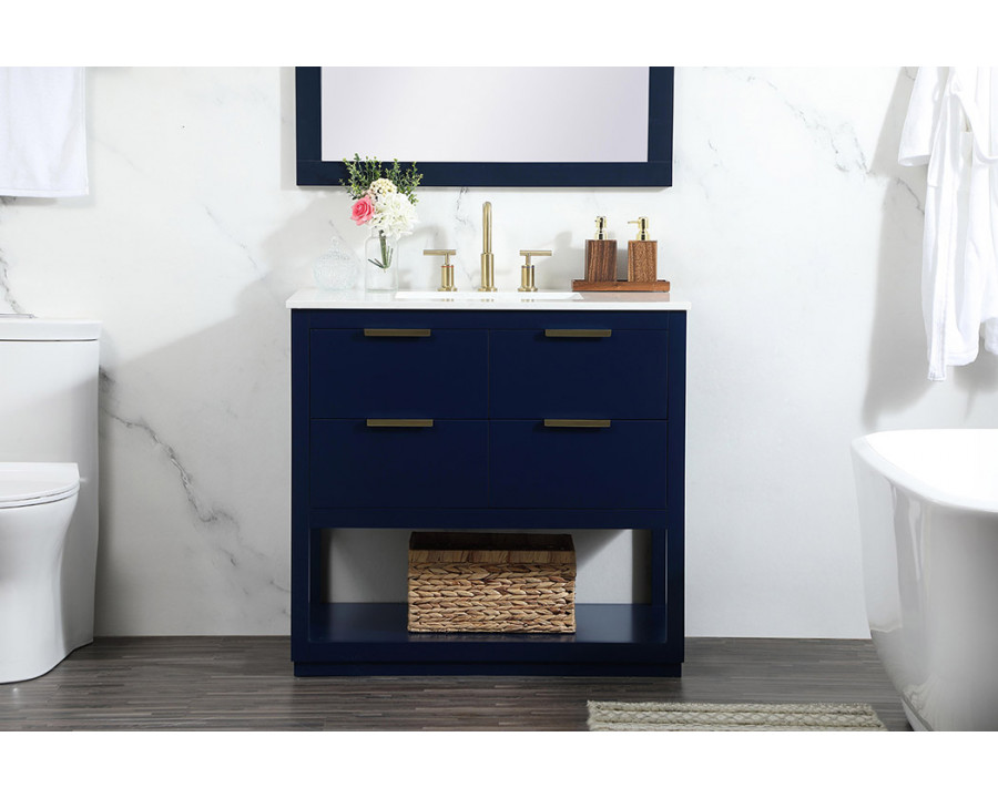 Elegant Bathroom Vanity - Blue (VF19236BL)