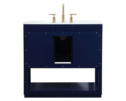 Elegant Bathroom Vanity - Blue (VF19236BL)