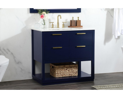 Elegant Bathroom Vanity - Blue (VF19236BL)