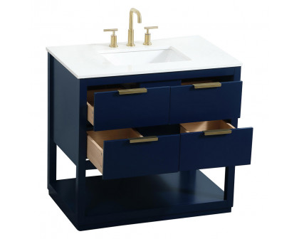 Elegant Bathroom Vanity - Blue (VF19236BL)