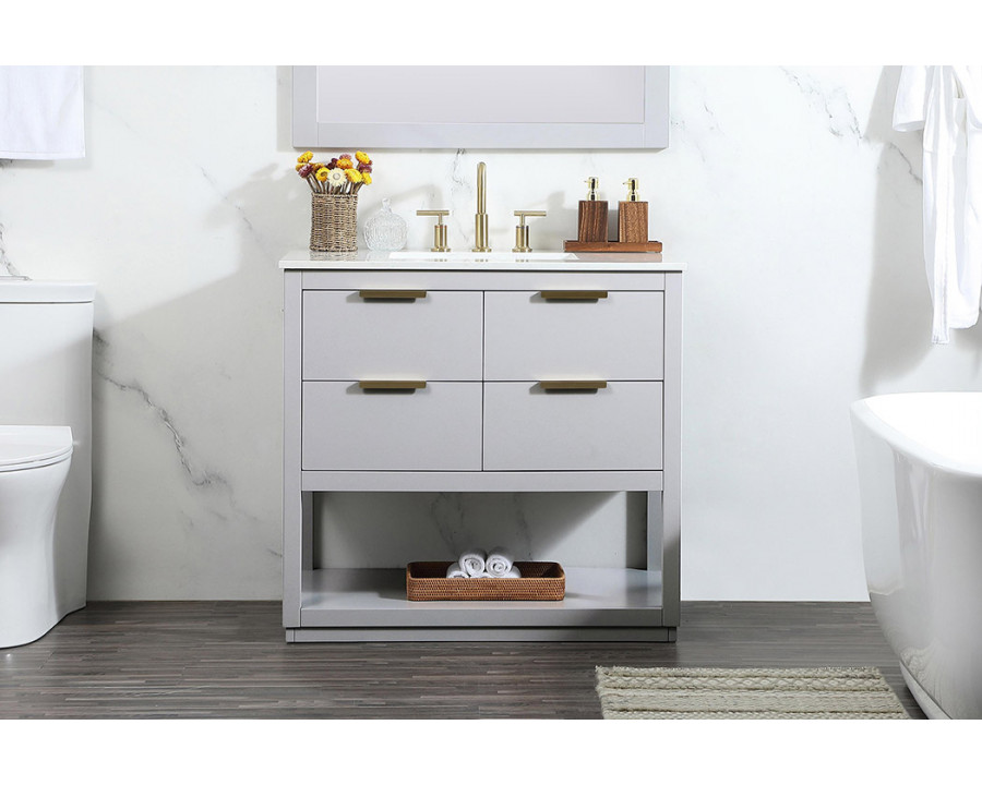 Elegant Bathroom Vanity - Gray (VF19236GR)