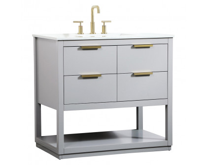 Elegant Bathroom Vanity - Gray (VF19236GR)