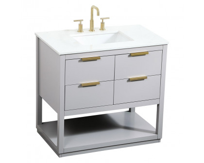 Elegant Bathroom Vanity - Gray (VF19236GR)