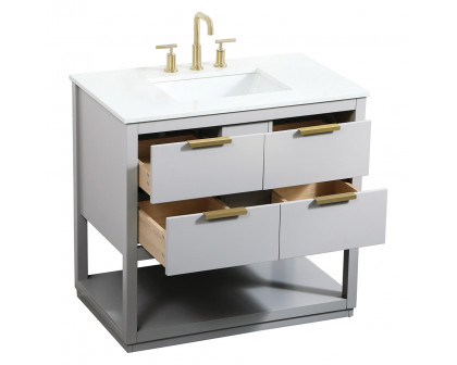 Elegant Bathroom Vanity - Gray (VF19236GR)