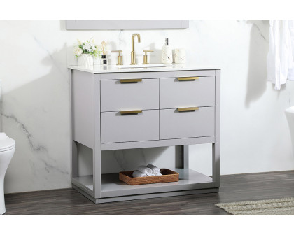 Elegant Bathroom Vanity - Gray (VF19236GR-BS)