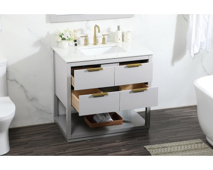 Elegant Bathroom Vanity - Gray (VF19236GR-BS)