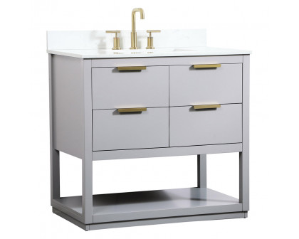 Elegant Bathroom Vanity - Gray (VF19236GR-BS)