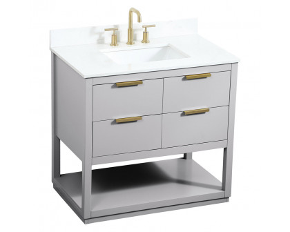 Elegant Bathroom Vanity - Gray (VF19236GR-BS)