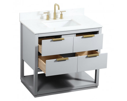 Elegant Bathroom Vanity - Gray (VF19236GR-BS)