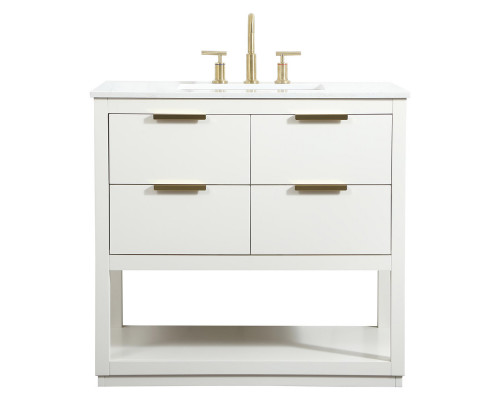 Elegant Bathroom Vanity - White (VF19236WH)