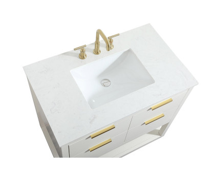 Elegant Bathroom Vanity - White (VF19236WH)