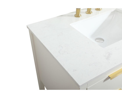 Elegant Bathroom Vanity - White (VF19236WH)