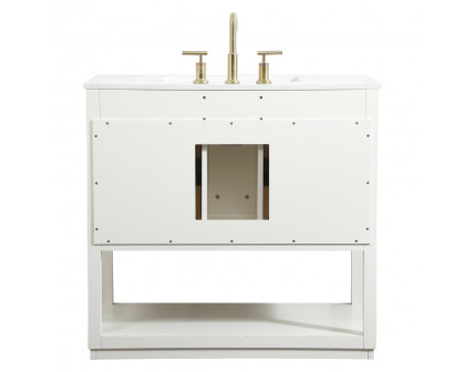 Elegant Bathroom Vanity - White (VF19236WH)