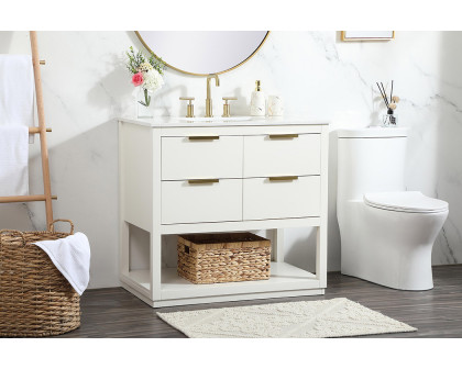 Elegant Bathroom Vanity - White (VF19236WH)