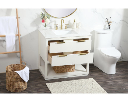 Elegant Bathroom Vanity - White (VF19236WH)