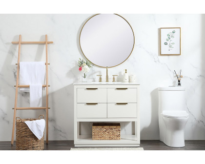 Elegant Bathroom Vanity - White (VF19236WH)