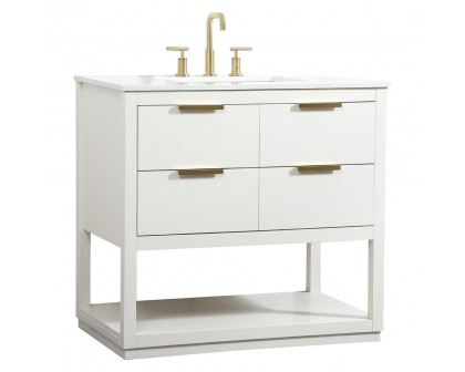 Elegant Bathroom Vanity - White (VF19236WH)