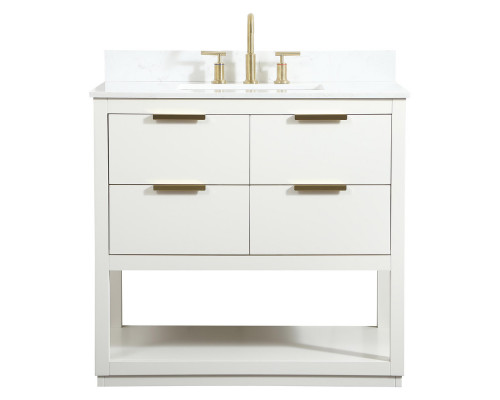 Elegant Bathroom Vanity - White (VF19236WH-BS)