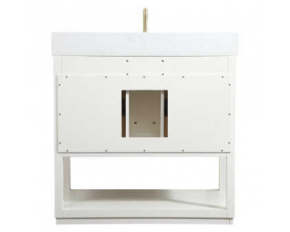 Elegant Bathroom Vanity - White (VF19236WH-BS)