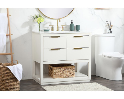 Elegant Bathroom Vanity - White (VF19236WH-BS)