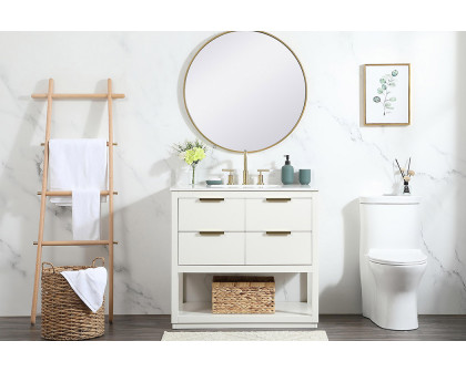 Elegant Bathroom Vanity - White (VF19236WH-BS)