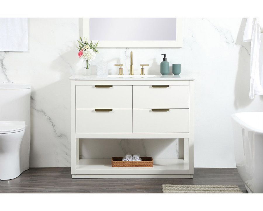 Elegant Bathroom Vanity - White (VF19242WH)